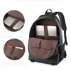 Backpack Fashion Men Leather Black School Bags For Teenager Boys 15.6 Inch Laptop Backpacks Mochila Masculina High Quality