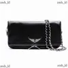 Zadig Voltaire Black Bag Tote Sudbag Dembag Designer Mans Manuine Leather Mini Pochette Rock Swing Ваши крылья роскошные цепные сцепления бродяга с кроссовым кузовом 579