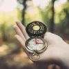 Compasse vintage Bronze Pocket Compass Retro Pocket Watch Compass Outdoor Tool rétro Randonnée extérieure Navigation Compass Kid Gift