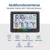 Haushalts -Thermometer Newentor Digitalwetterstation Uhr Innenhilfe von Außenprognose Hygrometer Thermometer Wireless Wetter Monitor mit 3 Sensoren T240422