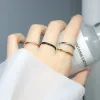 Zespoły obrączki dla kobiet Tytanium Stalowa czarna złoto Koreańska biżuteria dla dzieci prosta moda klasyczny ogon pojedynczy pierścień prezent 2 mm