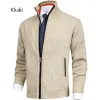 Vestes Men's's Solid Color Stand Collar Cardigan Sweater tricot Veste en tricot pour hommes Centr de marque Mode Zip Stand Collar Homme décontracté