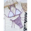 Nieuwe bikini Solid Color Sexy Split Swimsuit Three Point Lace Up Bikini Full Sky Star