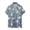 Men's Casual Shirts Easter For Men Funny Eggs Print Button Down Short Sleeves Shirt Hawaiian Aloha With Pocket Women Clothes