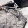 CC 22 Denim Grand Shopping Bag Tote Travel Designer Woman Sling Body Meest dure handtas met zilveren ketting Gabrielle L