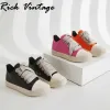 Designer Running Shoes Rick vintage grossa -sapatos soldados top masculino de couro feminino sapatos de moda moda tênis preto e branco sapatos casuais