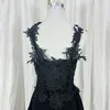 Party Dresses AnXin SH Black Flower Lace Short Evening Dress Vintage Sweetheart Zipper Sleeveless Little