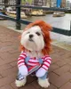 Costume de poupée mortelle de vêtements pour chiens mignon cosplay halloween Noël vêtements drôles de vêtements pour petits chiens moyens moyens