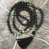 Pendants 8mm Tree Agate Lava Stone 108 Beads Handmade Tassel Necklace Bridal Hipster Choker Spiritual Couples Gift Trendy Fashion