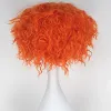 Peruki włosy syntetyczne włosy szalone Hatter Alice's Adventures in Wonderland Curly Short Orange Cosplay Peruka