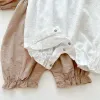 Set abiti da bambino per neonati set neonato di cotone solido pagliaccio 2pcs gomanper + cappello outfit estate bambina abbigliamento 03y