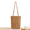 Vintage zomer handgemaakt geweven strand rattan strand tas tas vrouw mode stroming emmer handtas voor dames schouderbeurs 240418