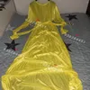 カジュアルドレス光沢のある女性サテン長袖ドレスゆるいレースアップマキシプラスサイズの睡眠ローブ