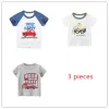 Tees 3pcs/lot, 2t to 8 Years Kids Tshirt Summer 2022 New Boys and Girls Tee Children Clothes Baby Tops Cotton Cartoon Pattern,# 5803