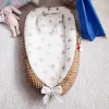 Pillows Portable Soft Bumper Crib Foldable Travel Baby Nest Bed with Pillow Infant Toddler Cotton Cradle Bassinet 85*50cm