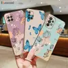 Cas de téléphones portables Butterfly Square Electroplated Silicone Phone Case pour Samsung Galaxy A53 A52 A52S A73 A33 A72 A32 4G 5G A51 A71 A12 A22 Couverture 240423