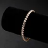 Beaded New Fashion Crystal Womens Armband Bangle Chains Crystal Gold Color Elastic Armband Handsmycken Bröllopstillbehör 240423