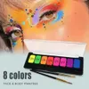 Zcry gövde boyası 8 renk/set su geçirmez yüz makyajı ile makyaj fırçası moda yağlı boya sanat göz astarı yüz boyama vücut boya d240424
