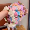 Hair Accessories Children Girls Ribbon Flower Headbands Wedding Pearl Floral Wreath Head Band Fashion Headdress Flower Garland Hair Accessories