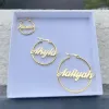 Ohrringe 3um personalisierte Name Edelstahl Buchstaben Ohrringe für Frauen Mädchen Custom Name Hoop Mini Ohrringe Schmuck