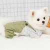 Dog Apparel Carrier Pants Summer Shirt Teddy Clothes Fashion Plaid Four Legged Pet Clothing Supplies