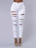 Jeans femminile strappato con la chiusura con cerniera ad alta certifica strappata con cerniera slim fit pantaloni in denim