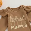 Imposta la lettera dei vestiti di Halloween con ardegole di zucca con ardegolette lunghe pantaloni a maniche per pannelli a cardano da 3 pezzi per neonati