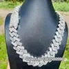 Iced Out Fine Jewelry Miami Cuban Silver 925 Vvs Baguette Moissanite Diamond Hip Hop Link Chain