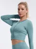 Women's T Shirts Seamless Ribbed Long Sleeve Tshirts Women 2 Zippers Tees Fitness Sport Gym Workout Crop Top High Elastic Black Blouses