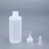 Flaskor 100 ml rund plastflaska för nagelgel tom pressar hdpe behållare för lim vätska bläck påfyllningsbar flaska 100 st