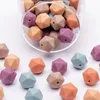 10pc perles de silicone hexagone 14 mm Grade alimentaire Teether DIY Pacificier Collier Baby Lets Lets Make 240415