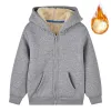 Truien unisex winter fleece hoodies voor jongens sweatshirt casual dikker warme kinderen ritssluiting jas tops 8 9 10 12 jaar meisjes kleding cotumes