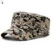 Boinas Camuflagem Militar Cap Sunshade Em Chapéus de Soldados de Verão Mens Treinamento de Moda Treinamento de Moda Top Flat Top