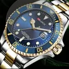 Business Mens Watch Fashion Trend en acier inoxydable Green Ghost Diver Series Blue Gradual Gold Classic Mens Quartz Watches 240417