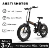 Bicycle AOSTIRMOTOR A20 Folding Ebike 500W Electric Mountain Bike 20Inch 4.0 Fat 36V 13Ah Removable Battery Beach Bicycle For Adult