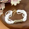 Charm Braceletts Sonnenspikemes Algerien Marokkanische Perlen Armband für Wowen Gold Farbe Braut Hochzeit Schmuck handgefertigtes Kristall Kinder Geschenk