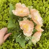 Flores decorativas 7 Bobo Peony Flower Bouquet Room Decoration Home Table Indoor Mesa de casamento Fake Artifical