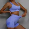 Active Sets 2 PCS йога наборы Women Hollow Beauty Back Back Bra+Bra+Hip Lifting Sports Shorts Set Set Seamless Fitness Gym Set Sportswear 240424