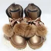 Boots Natural Sheepskin Leather 2024 Chaussures Femmes Snow Real Wool Véritable fourrure non glissement