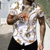 Herrenkleidung Social Hemd Mann Barockdruck lose Hemden Tops Luxus Revers Prom Hochqualität Bluse 5xl übergroße Tee Männer 240415