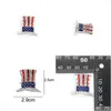 Stift broscher 10 st/parti modedesign amerikansk flagga brosch kristall strass hatt form 4: e av jy USA patriotiska stift för gåva/dec dhfie