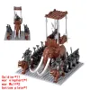 Bloques moc figuras lotr medieval Orc Soldiers Raider Vargr Wolf Elephant Mountights Builts Blocks Bricks Juguetes para niños Regalos