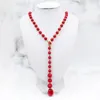 Подвески Huami Luxury Wool Sweate Chain Shell Pearl с красным цветом Top Caffice Fashion Wine Jewelry Countare для женщин