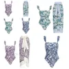Blumen -Vintage Badeanzug Strandrock Französisch Schlinge Badebekleidung für Frauen klassisches Schwimmkleid Multi -Farbe