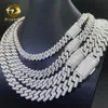 Two Rows Moissanite Diamond Hip Hop Iced Out Jewelry Necklaces for Women Fantasy 925 Sterling Silver Cuban Link Chain