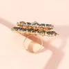 Wedding Rings Unique Boho Crystal Stone Ring Big Round For Women Vintage Female Party Jewelry Birthday Gift 2024 Fashion