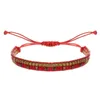 Strand Mosengkw perle in rame in cristallo a scacchi Bracciale a doppio strato regolabile