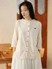 Frauen Strick chinesischer Stil Frühling Herbst Ladies Shirt Mode Strick -Strickjacke Vintage Bluse Frauen Tops weich warm