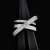 Designerring für Frau Viviennes Westwoods Luxus Saturn Ring Western Kaiser Witwe Saturn Volldiamant Kreuz Ring Persönlichkeit Buchstabe dreier Schicht