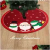 Cartoon Tree Christmas Decorations Jirt Santa Claus Snowman Elk Noel Natal 2023 Merry Decor Happy Year 202 Dhhzv